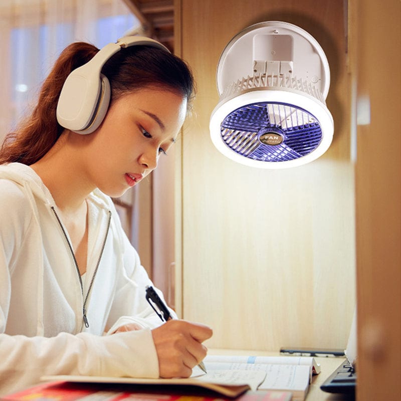 Ventilateur mural pliable avec lampe LED
