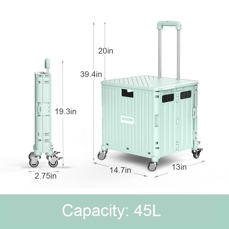 Chariot utilitaire pliable à roulettes avec couvercle