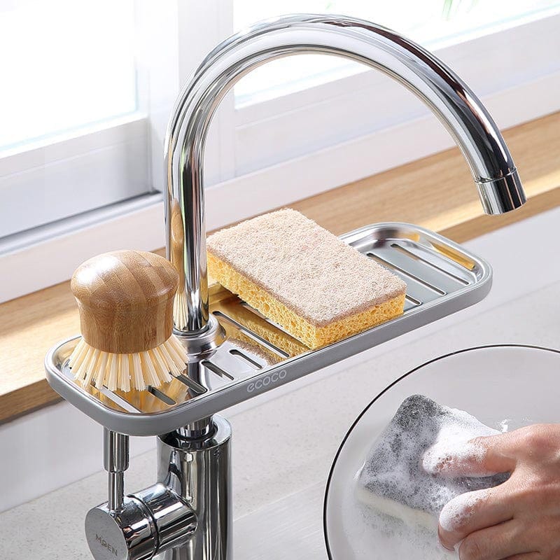 Support de rangement pour robinet et porte-éponge