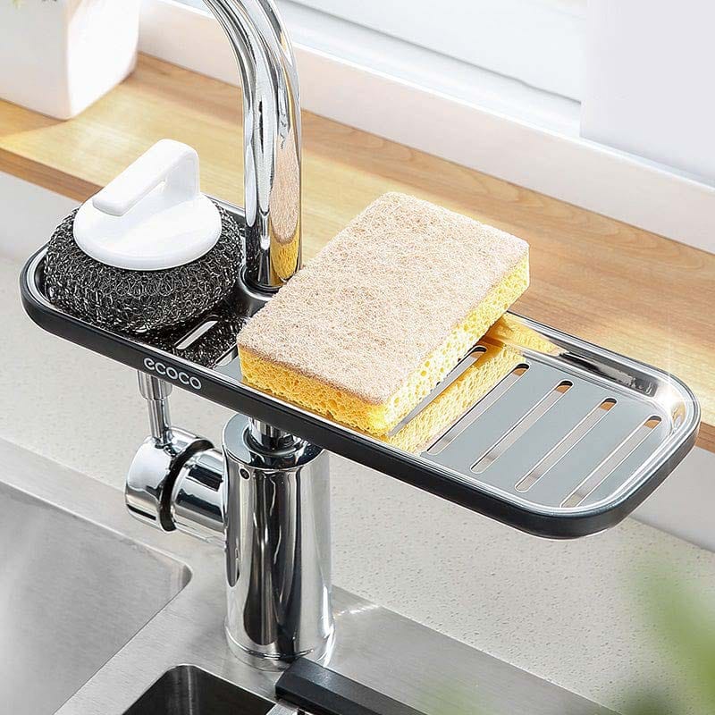 Support de rangement pour robinet et porte-éponge
