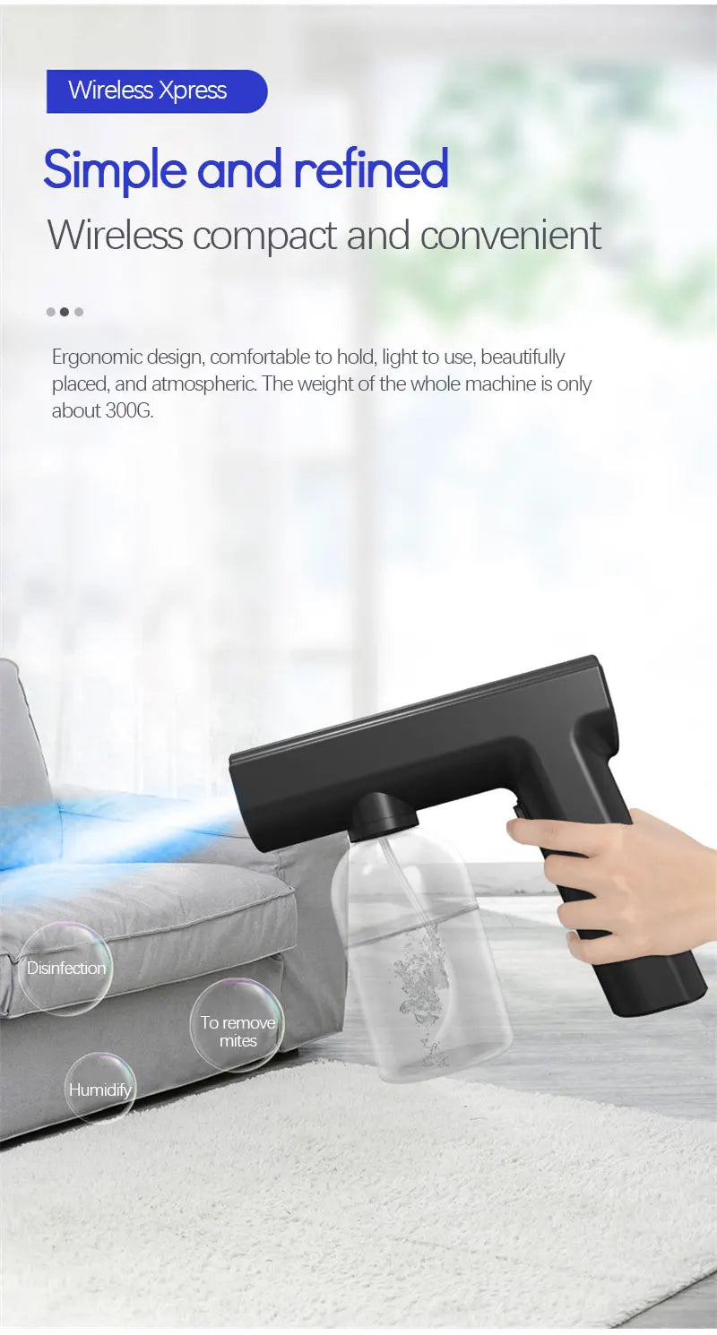 Pulvérisateur électrique portable ULV avec pistolet nettoyeur vapeur à lumière bleue