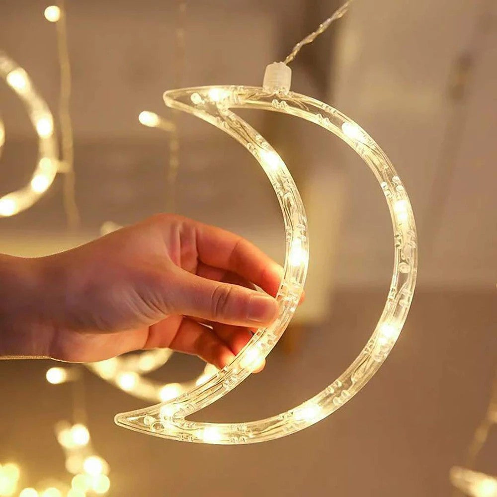 LED Moon Lamp Fairy Curtain String Lights