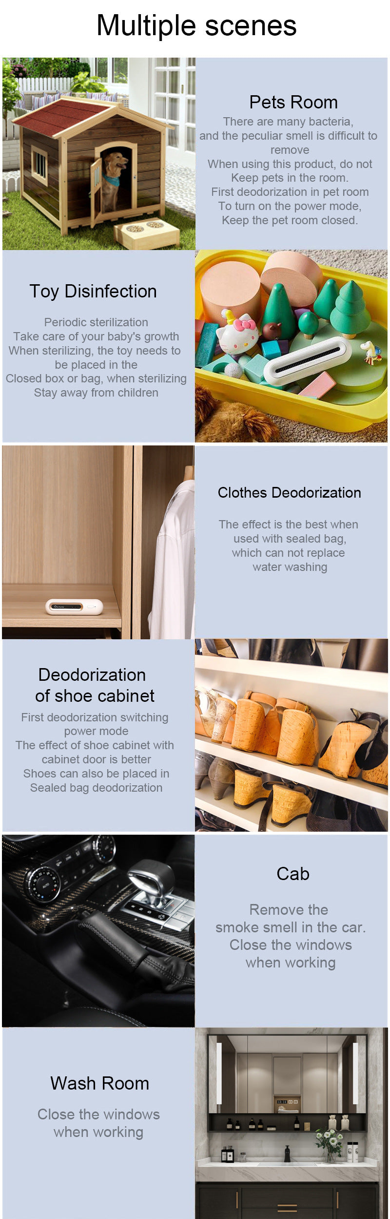 Portable Refrigerator Deodorizer Ozone Air Purifier