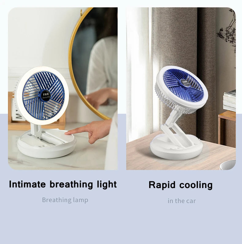 Ventilateur mural pliable avec lampe LED
