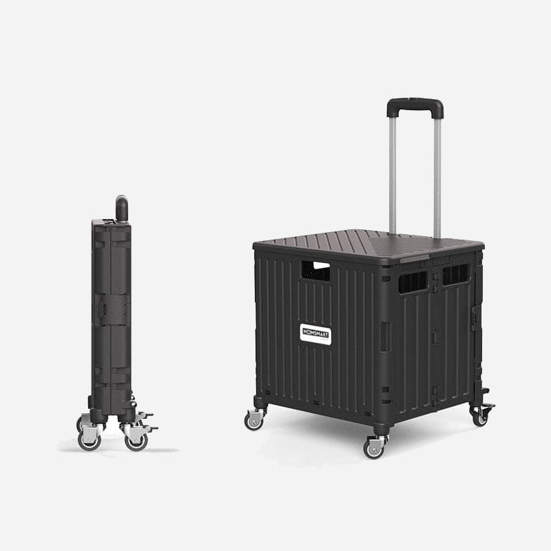 Chariot utilitaire pliable à roulettes avec couvercle