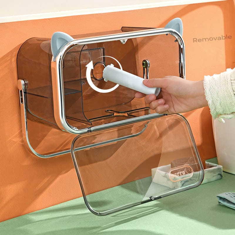 Porte-papier toilette mural pour chat