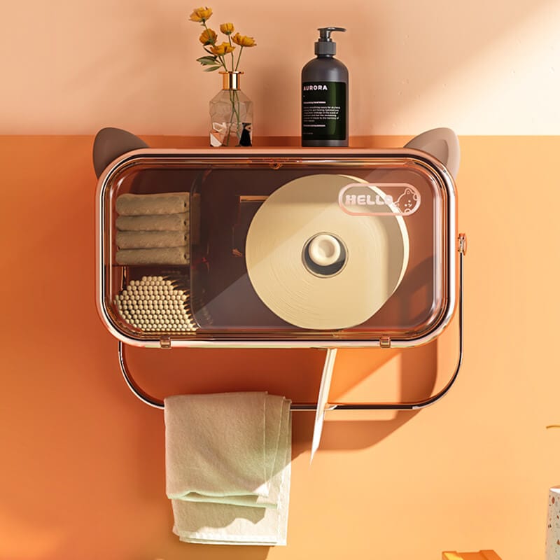 Porte-papier toilette mural pour chat