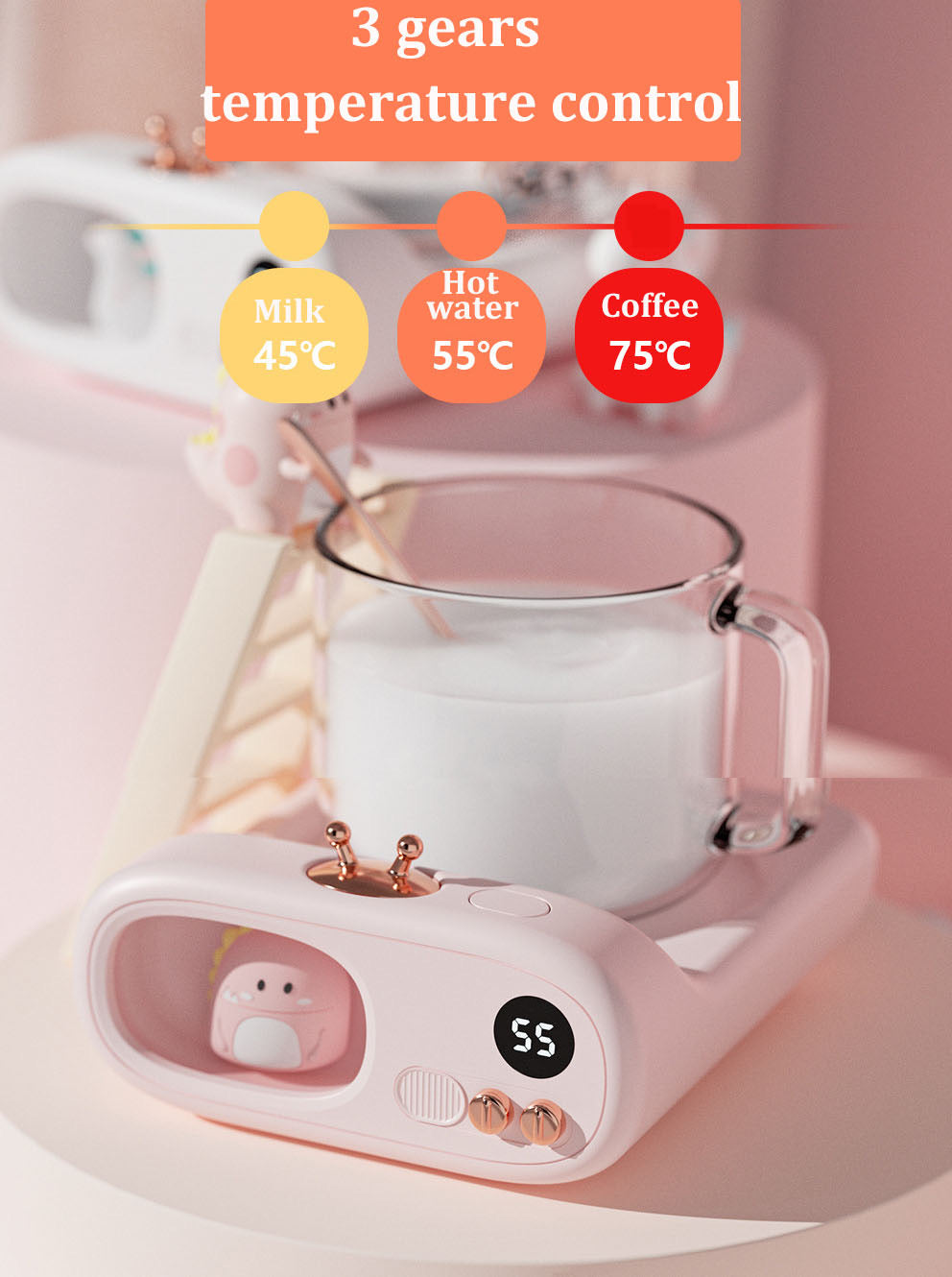 Chauffe-tasses thermostatique à chauffage rapide