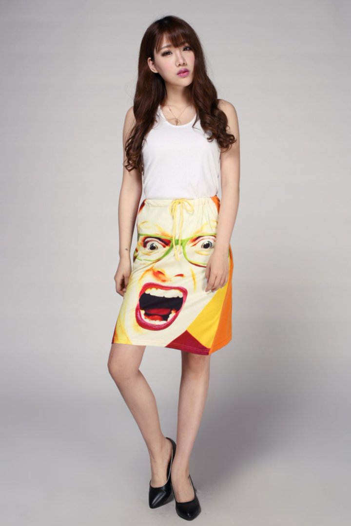 Open mouth lovely designed skirt