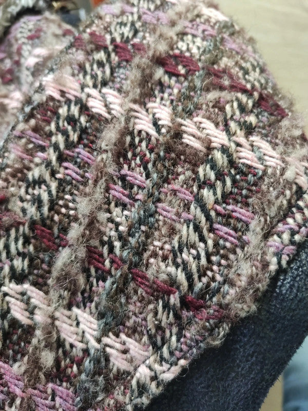 Giacca donna 46 Rosa in misto lana foderata in sherpa monopetto