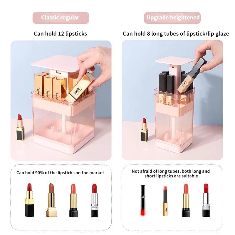 Boîte de rangement pour rouge à lèvres à pousser et à soulever