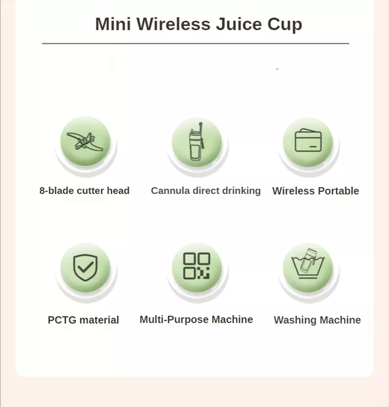 Portable Electric Juicer Blender 8 Blades