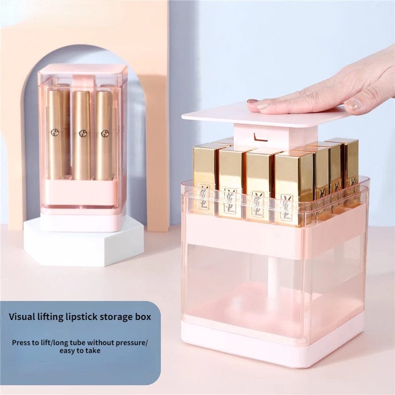 Boîte de rangement pour rouge à lèvres à pousser et à soulever