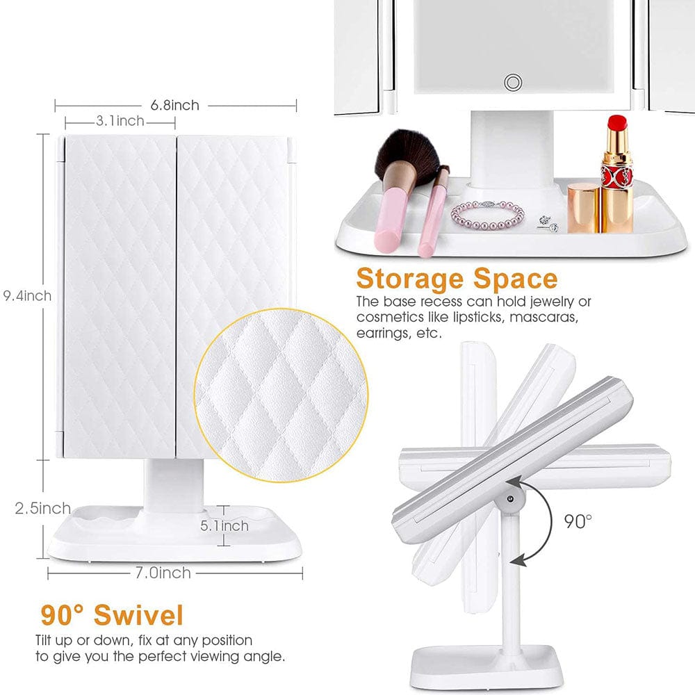 Makeup Mirror with Lights 1x/2x/3x Magnification, Touch Control Design