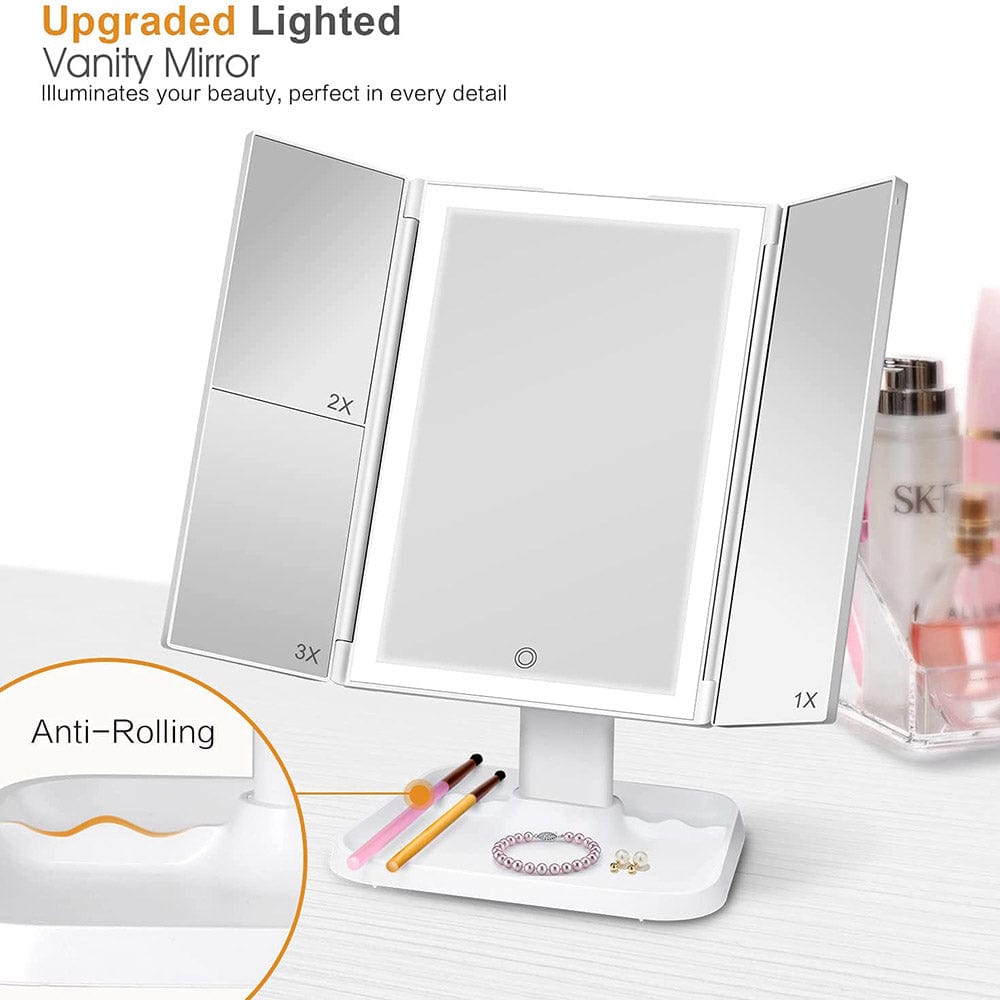 Makeup Mirror with Lights 1x/2x/3x Magnification, Touch Control Design