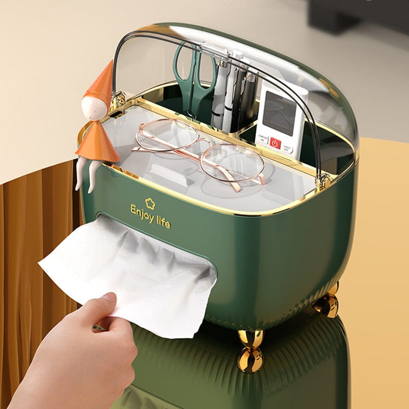Boîte de rangement multifonction pour mouchoirs avec couvercle