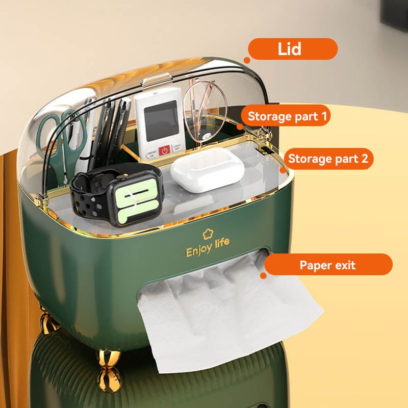 Boîte de rangement multifonction pour mouchoirs avec couvercle